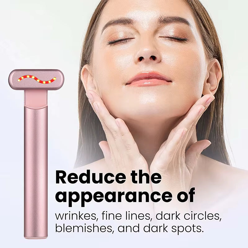 Dispositif De Lifting Du Visage À Microcourant EMS, Baguette Faciale À Lumière Rouge, Masseur Pour Les Yeux Et Le Cou, Raffermissement De La Peau, Anti-Rides, Soins De La Peau, Outil De Beauté