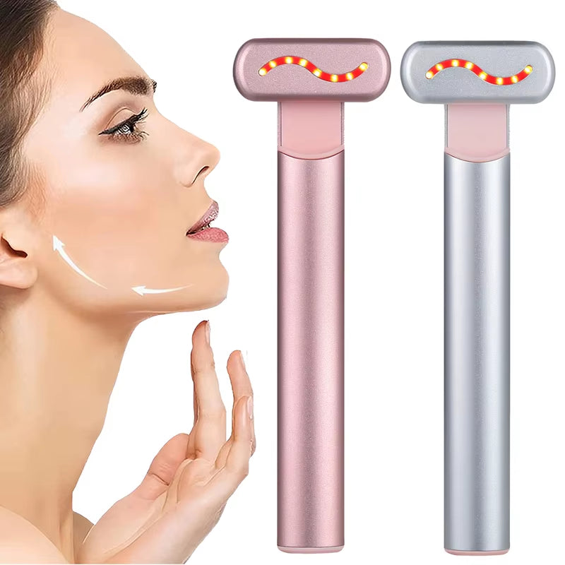 Dispositif De Lifting Du Visage À Microcourant EMS, Baguette Faciale À Lumière Rouge, Masseur Pour Les Yeux Et Le Cou, Raffermissement De La Peau, Anti-Rides, Soins De La Peau, Outil De Beauté