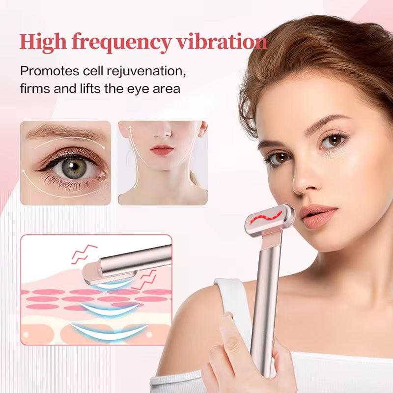 Dispositif De Lifting Du Visage À Microcourant EMS, Baguette Faciale À Lumière Rouge, Masseur Pour Les Yeux Et Le Cou, Raffermissement De La Peau, Anti-Rides, Soins De La Peau, Outil De Beauté