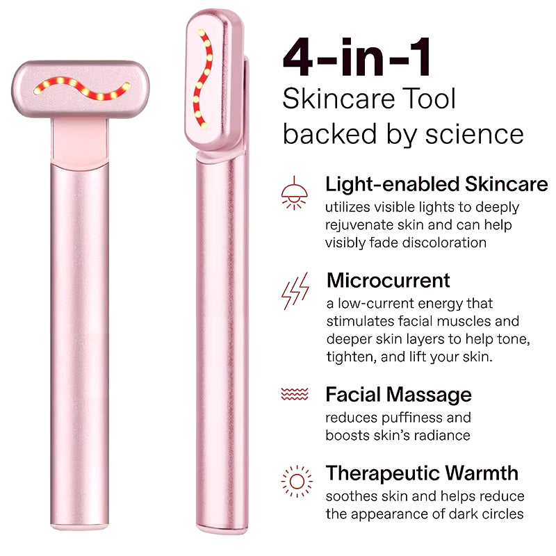 Dispositif De Lifting Du Visage À Microcourant EMS, Baguette Faciale À Lumière Rouge, Masseur Pour Les Yeux Et Le Cou, Raffermissement De La Peau, Anti-Rides, Soins De La Peau, Outil De Beauté